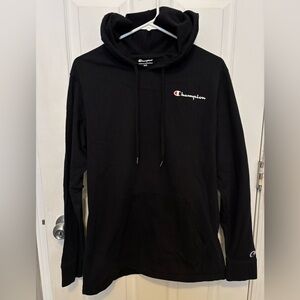 Champion Men’s Black Pullover Hooded Long Sleeve Shirt Size M